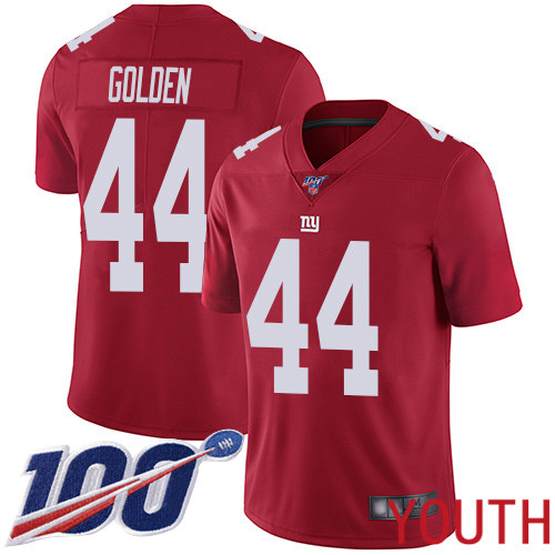 Youth New York Giants 44 Markus Golden Red Limited Red Inverted Legend 100th Season Football NFL Jersey
